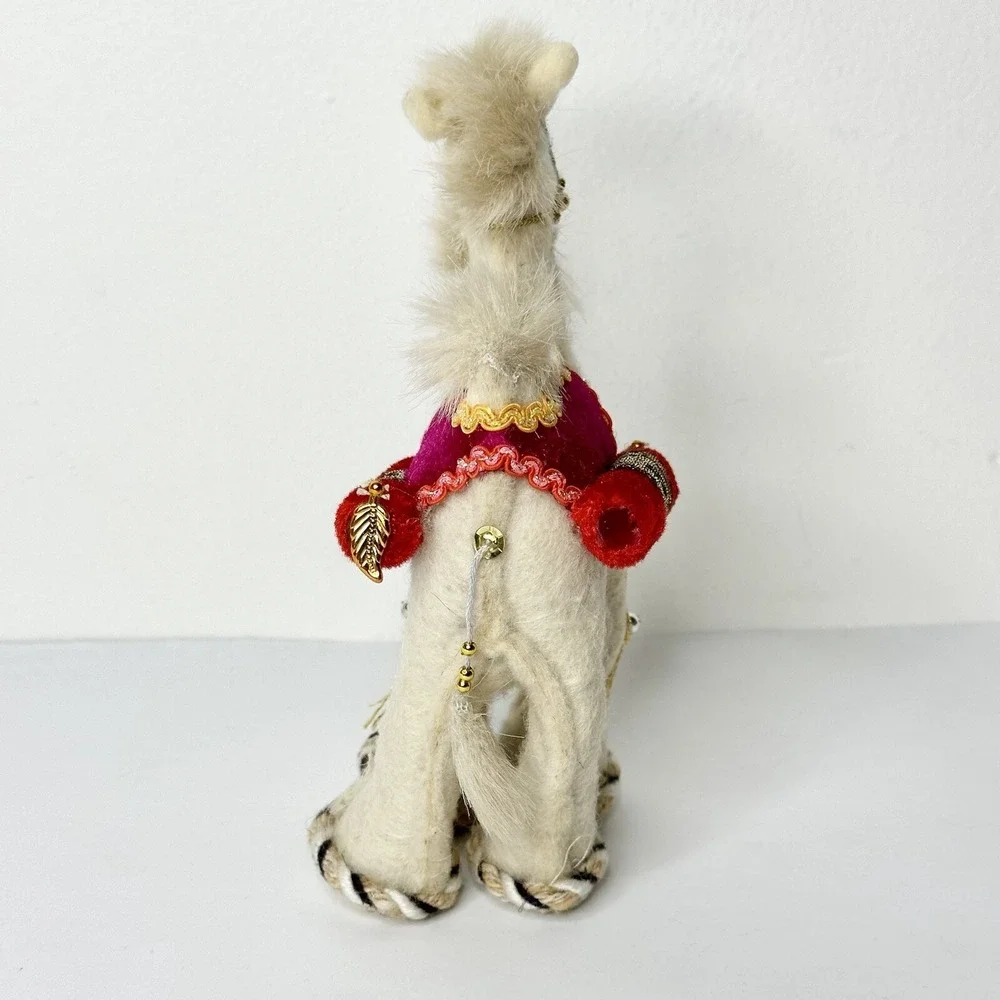 Kazakhstan Standing‎ Camel Plush With Gold Fringe Embellishments Handmade